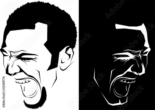 Vector. Screaming man