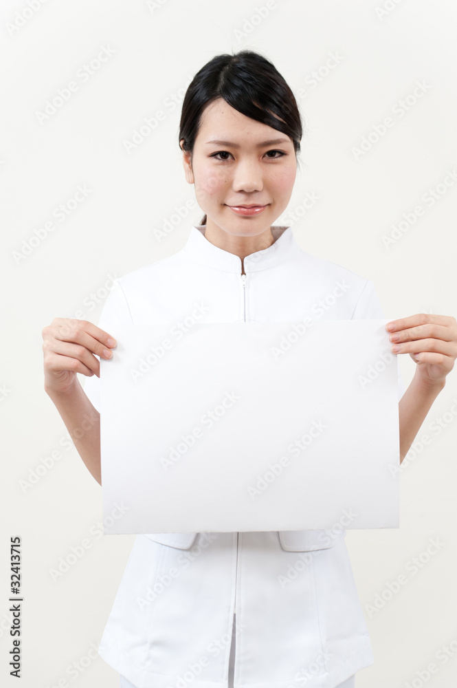 beautiful asian nurse holding a blank whiteboard beautiful asian nurse holding a blank whiteboard