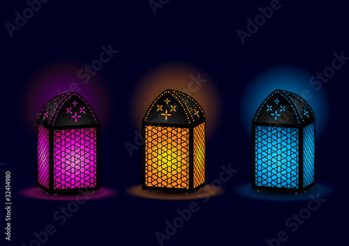 Beautiful Egyptian lamps - Vector Illustration