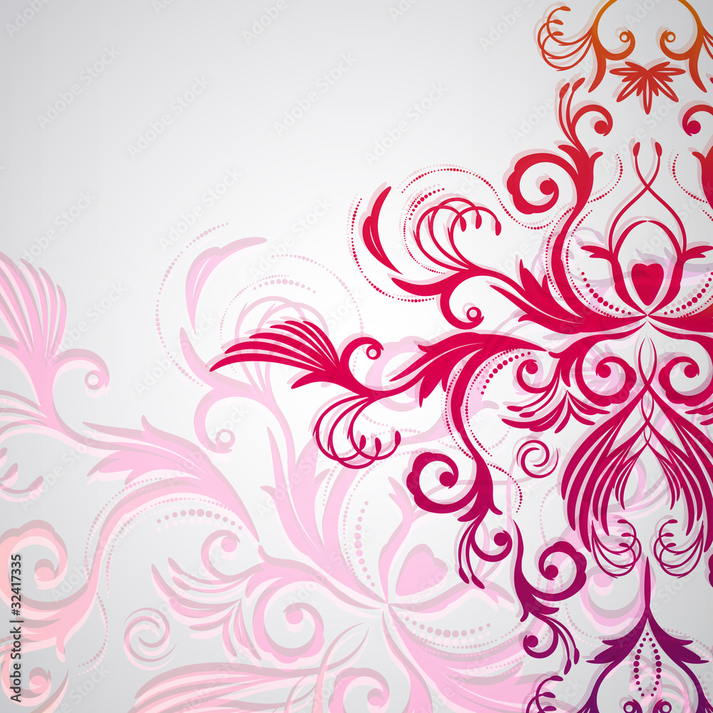 Abstract floral background with oriental flowers. Abstract floral background with oriental flowers.