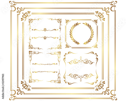 calligraphic elements frame vector