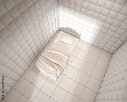mental hospital padded room from above photo