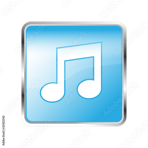 Button Musik blau