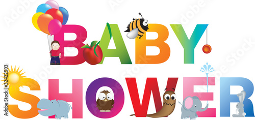 The words baby shower