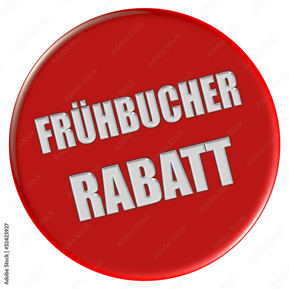 Button rot rund FRÜHBUCHER RABATT Button rot rund FRÜHBUCHER RABATT