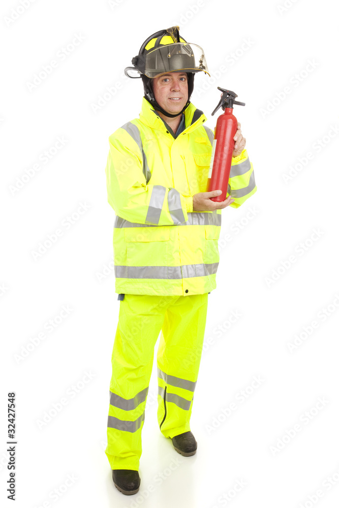 Fototapeta premium Fireman with Fire Extinguisher