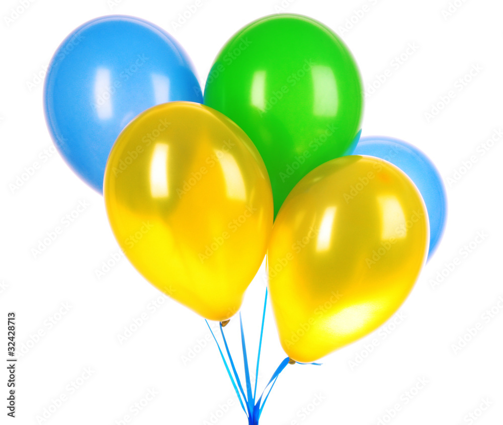 Flying balloons isolated on white Flying balloons isolated on white