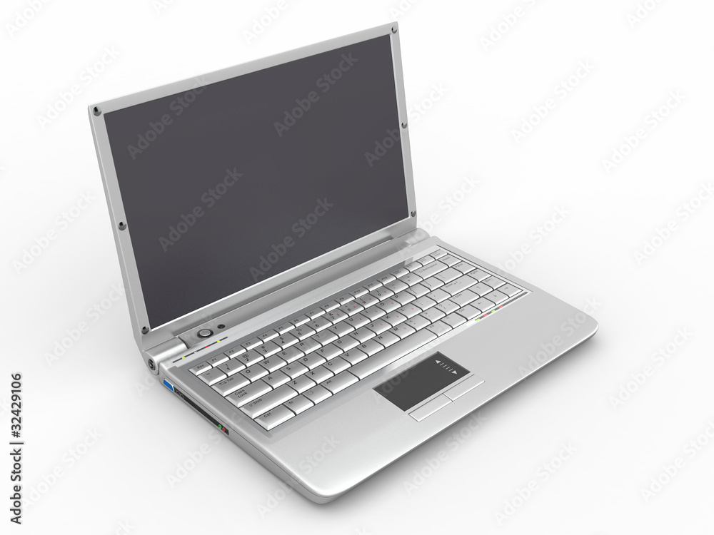 Opened laptop on white isolated background Opened laptop on white isolated background