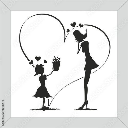 fete des meres - fille - noir et blanc