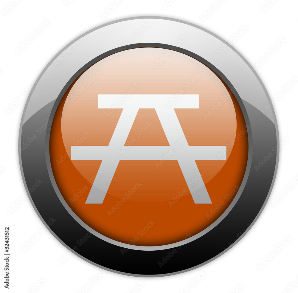 Orange Metallic Orb Button Orange Metallic Orb Button