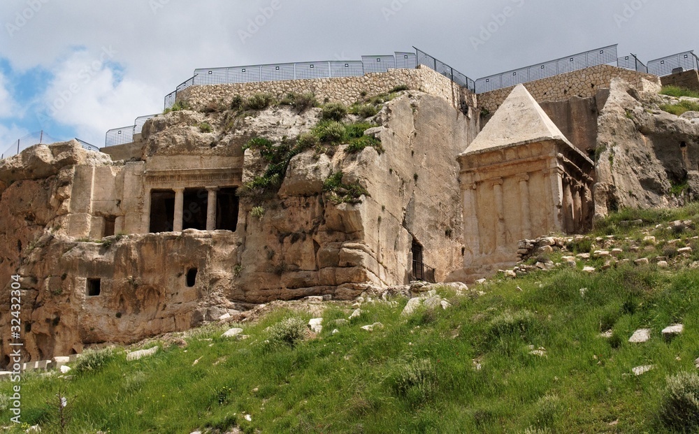 Ancient tombs of Zechariah and Benei Hezir in Jerusalem