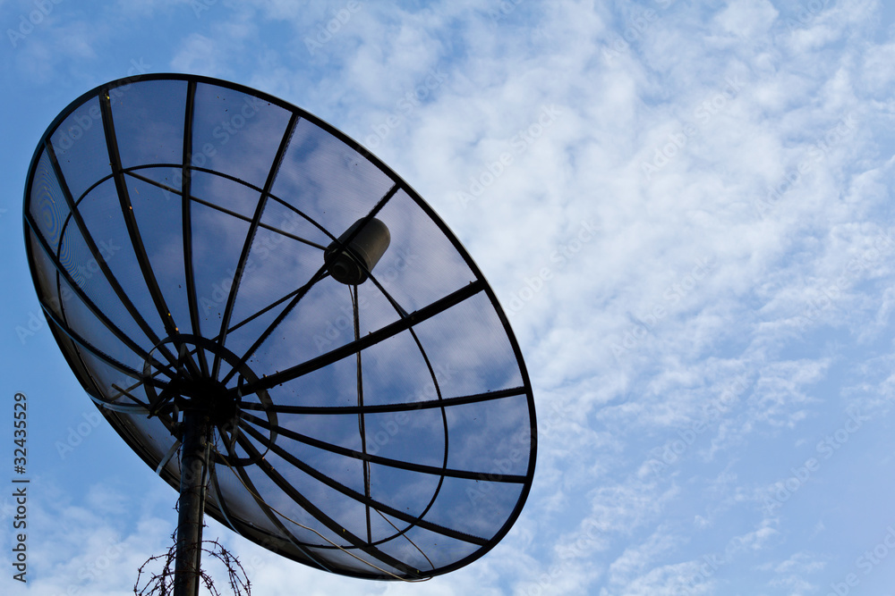 Satellite dish and blue sky