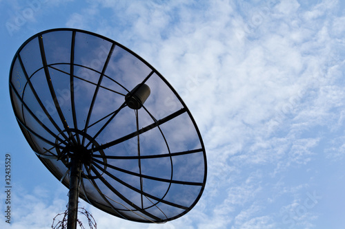 Satellite dish and blue sky