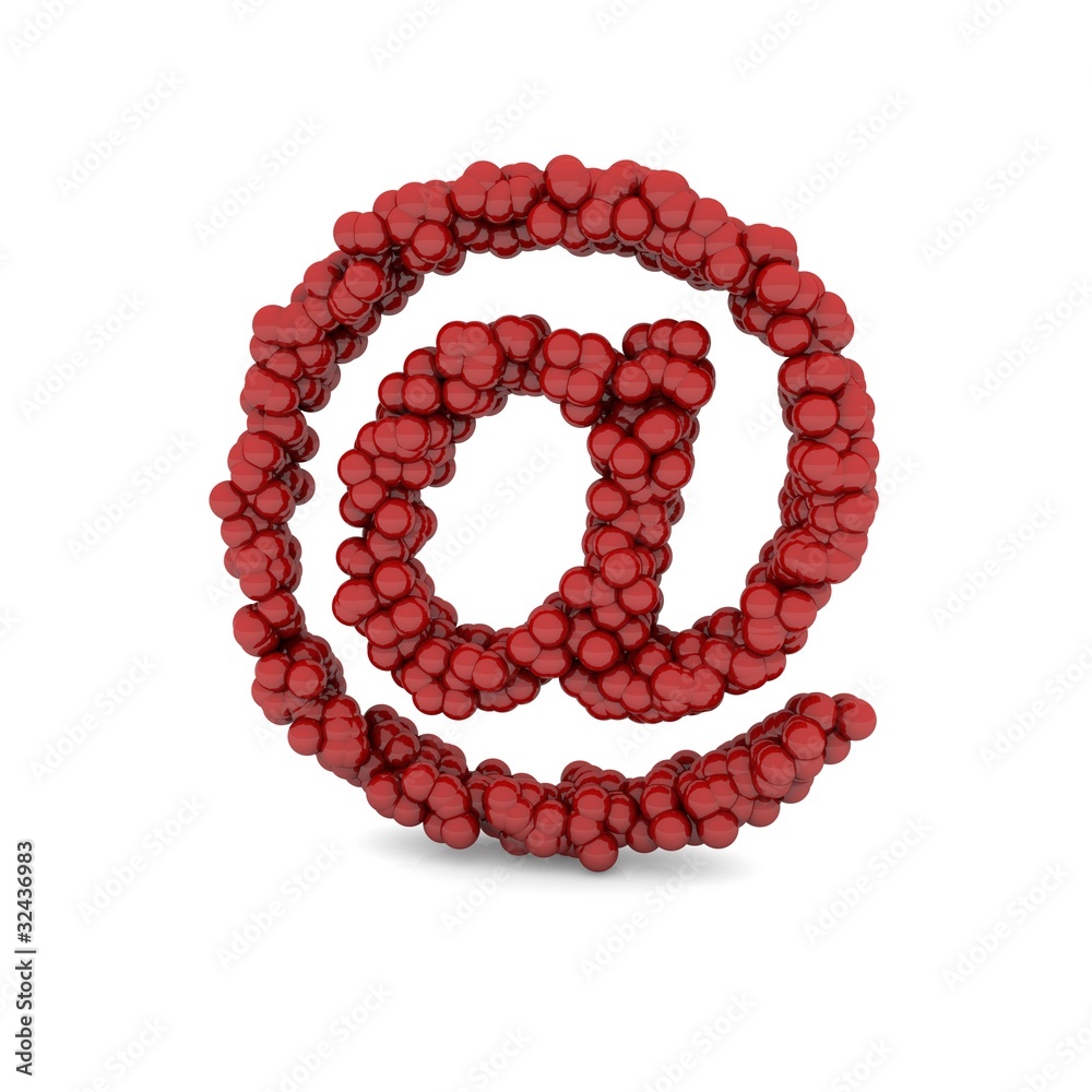 email sign make of red spheres email sign make of red spheres