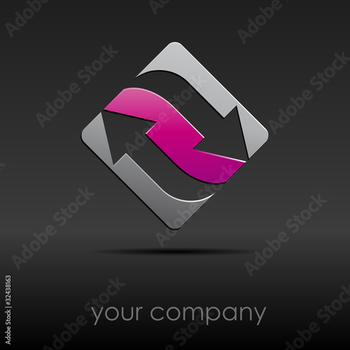 Logo two arrows on the rumble, together # Vector