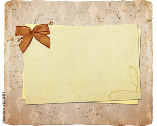 Grunge paper design for information in scrap-booking style