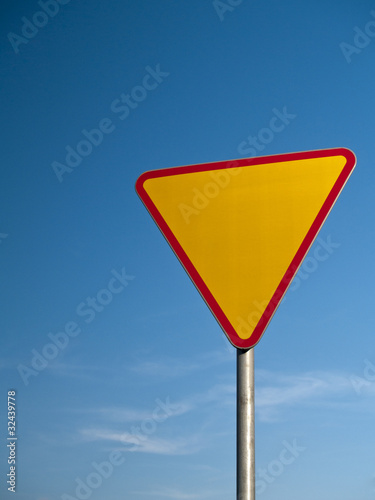 Warning road sign