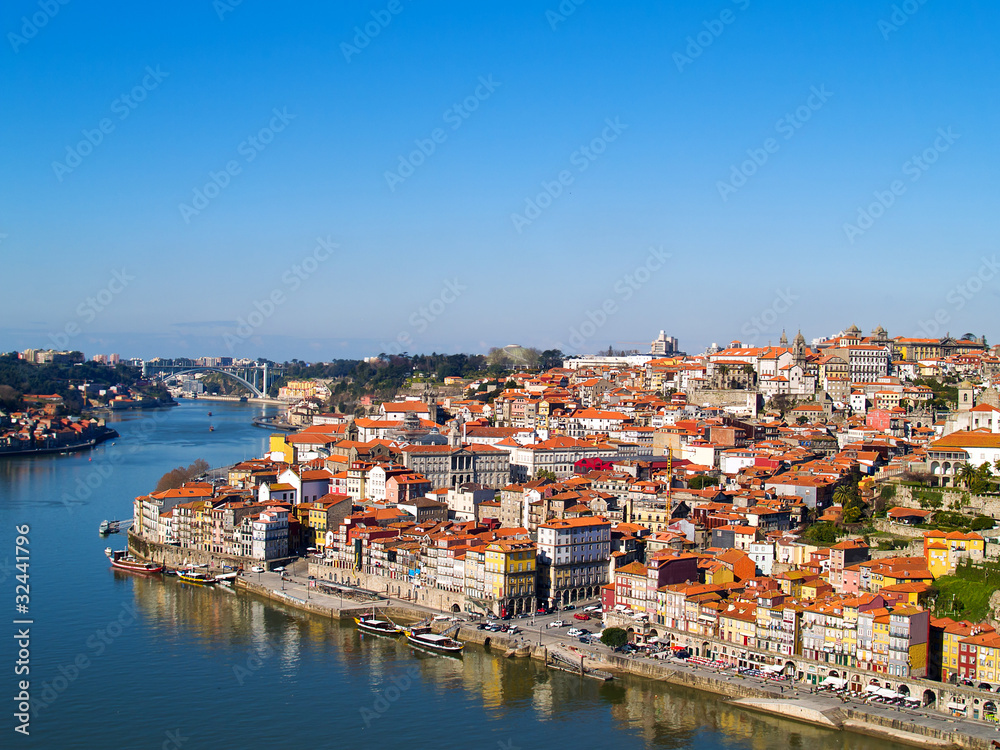 panorama of Porto and river Duoro, Portugal