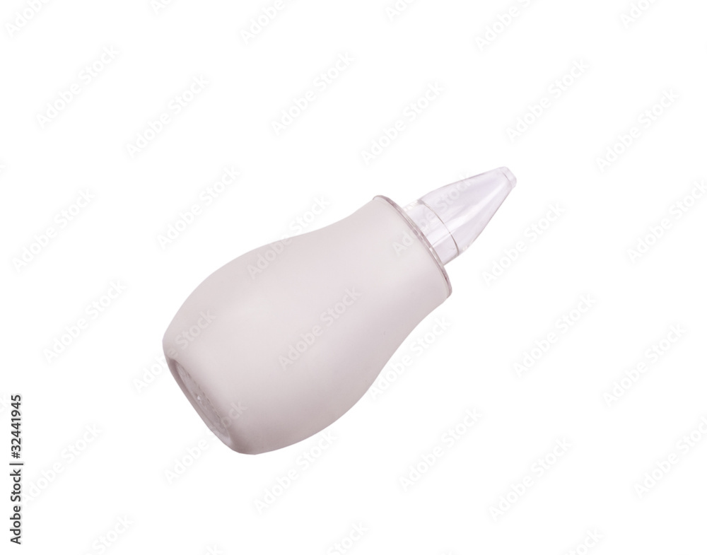 Child's nasal aspirator on a white background Child's nasal aspirator on a white background