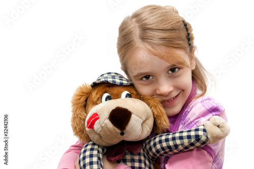 Girl and teddy bear