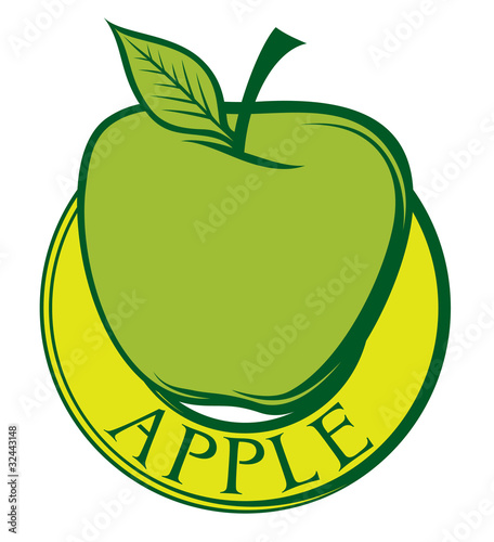 green apple label design