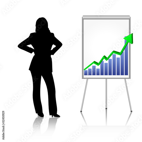 woman with business chart