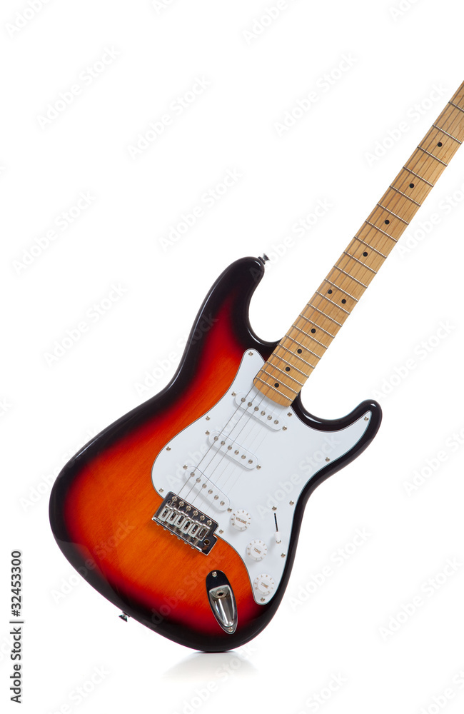 Obraz premium Electric guitar on white background