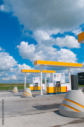modern gas station on a background sky