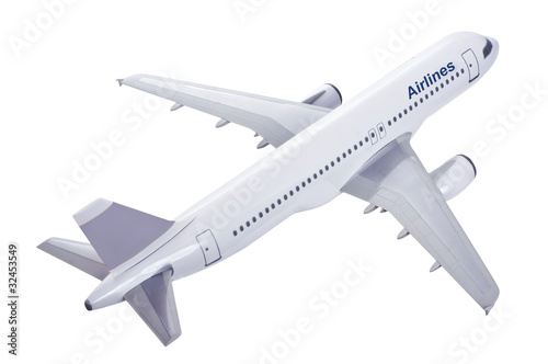 commercial plane model isolated on white