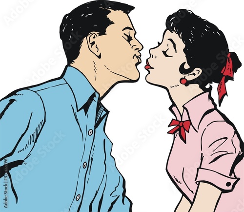 Pareja de enamorados besandose