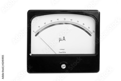 Φωτογραφία An old precise instrument - ammeter with mirror scale.
