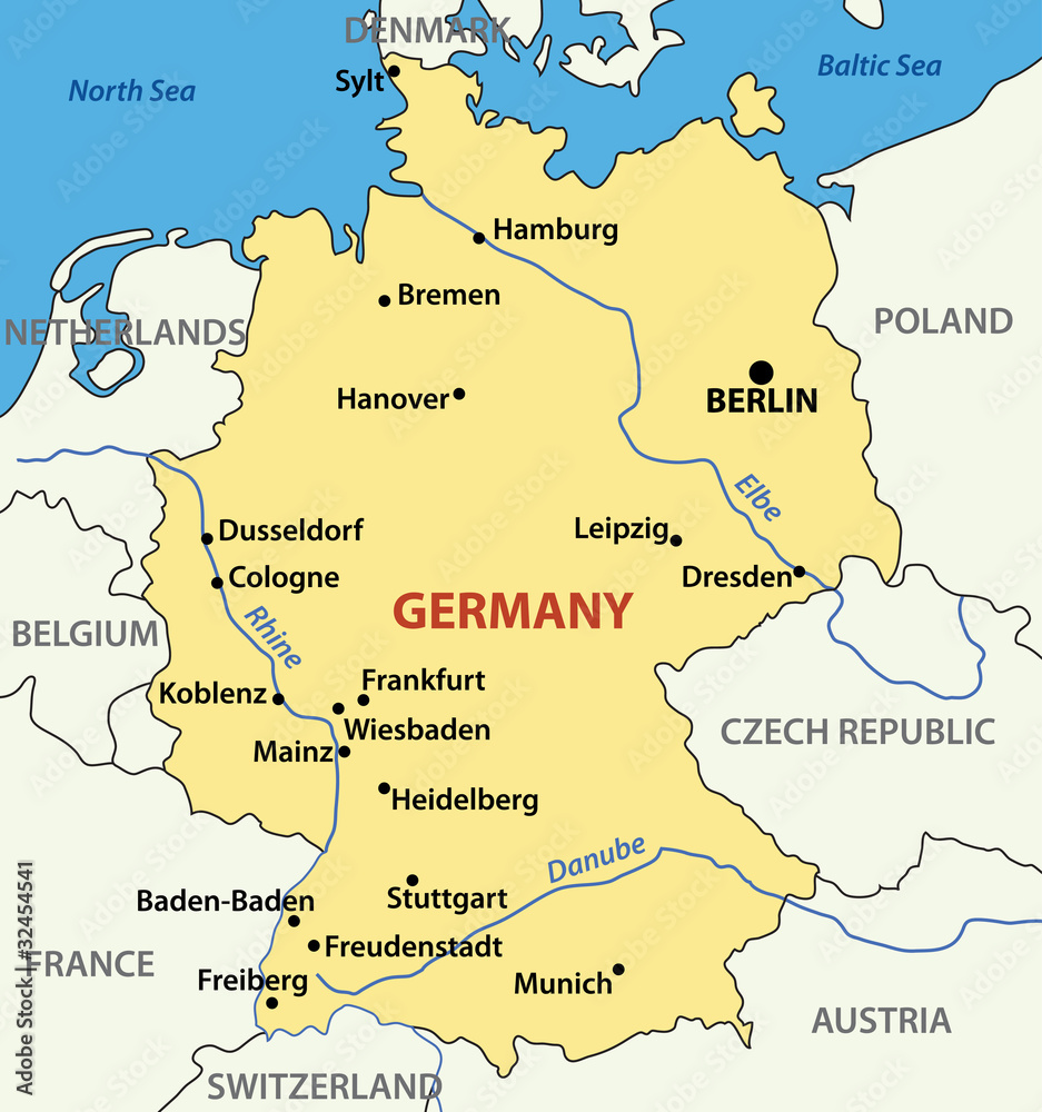 vector illustration -  map of Germany.