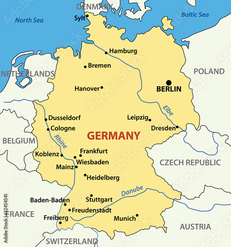 vector illustration -  map of Germany.