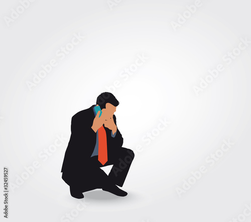 Silhouette d'un homme au téléphone
