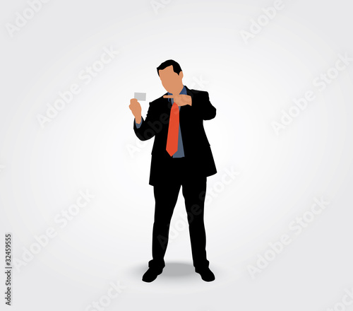 Silhouette d'un homme montrant sa carte de visite