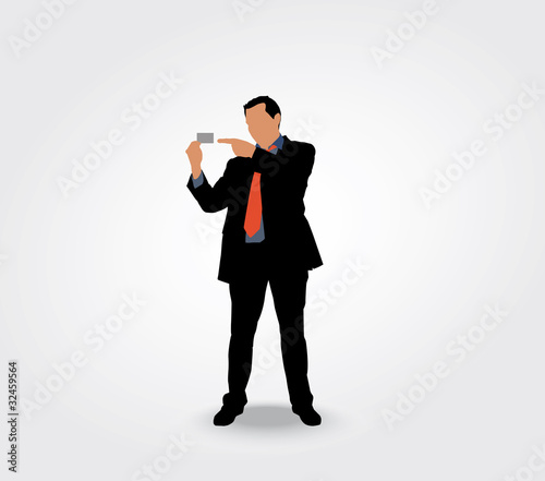 Silhouette homme montrant sa carte de visite