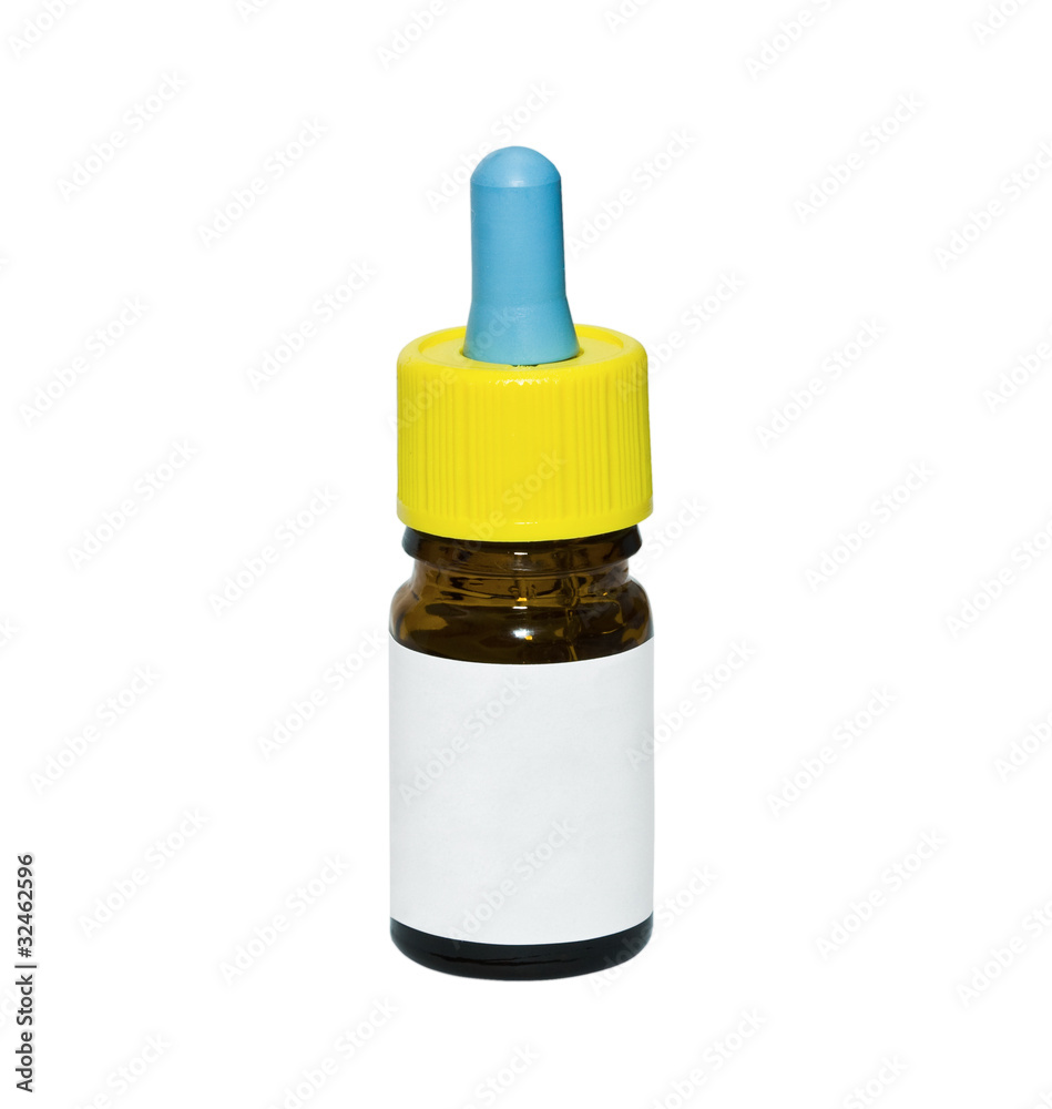 Bright bottle with drops. The empty place for your text. Bright bottle with drops. The empty place for your text.