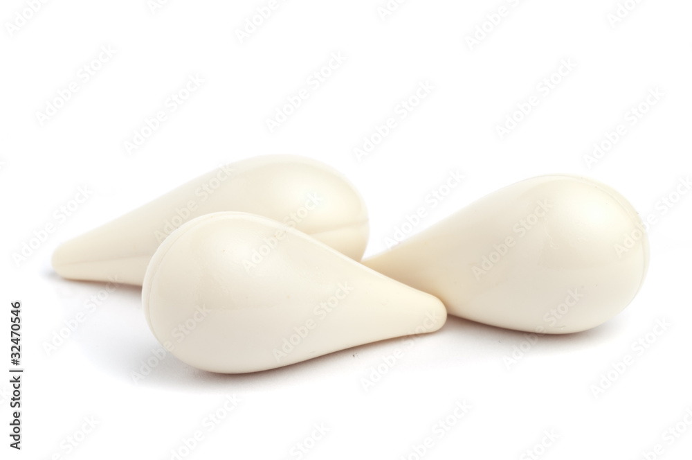 White suppositories on a white seamless background White suppositories on a white seamless background