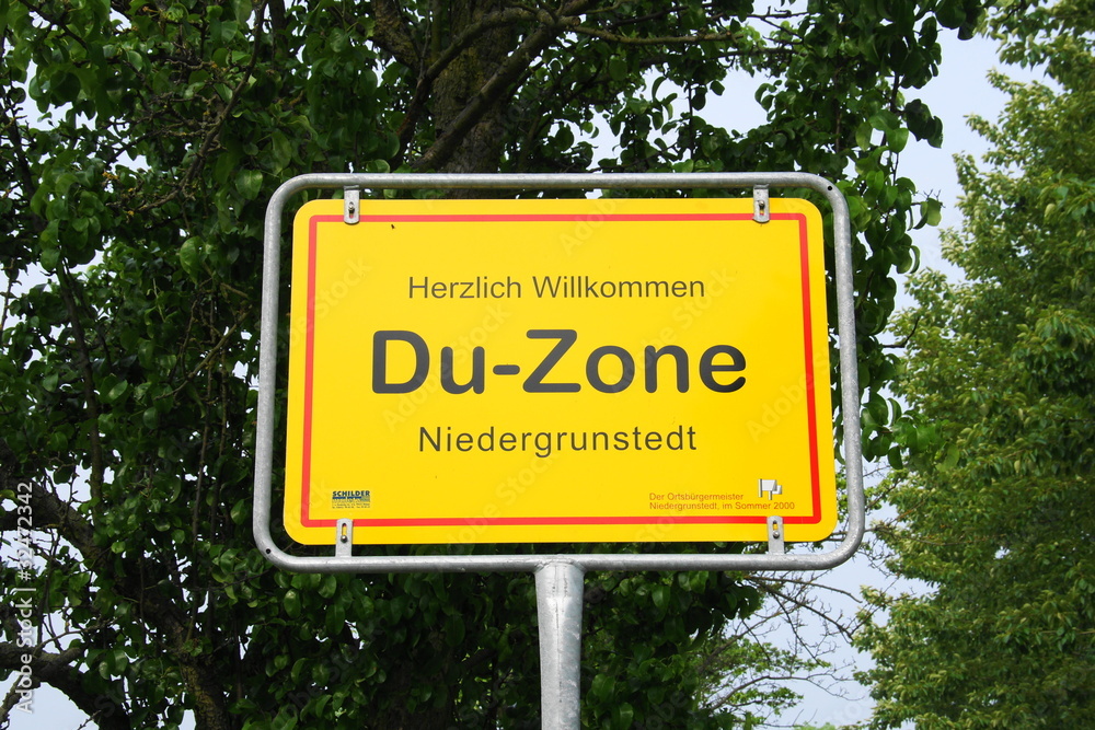 Fototapeta premium Ortschild; Du-Zone