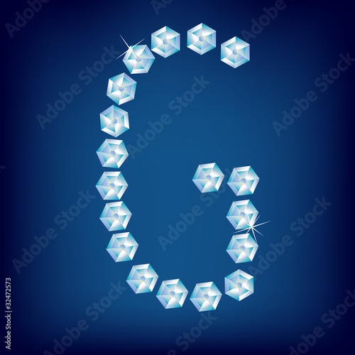 Vector Diamond alphabet. Letter G