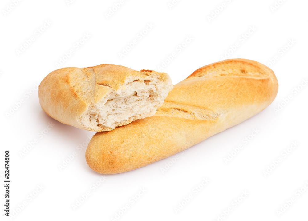 Fresh white rolls closeup isolated on white. Fresh white rolls closeup isolated on white.