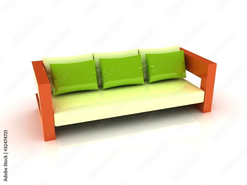 3D sofa on white background 3D sofa on white background