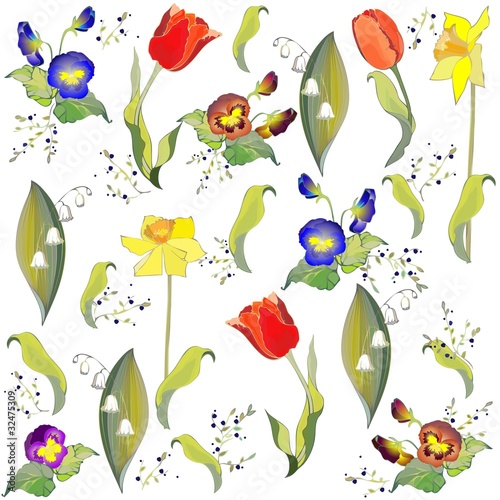 Seamless background from a flowers ornament