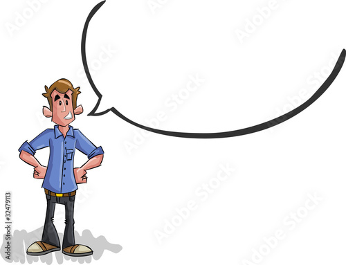 Cartoon man talking