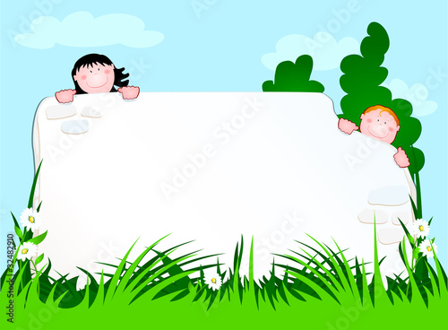 Bimbi sul muretto