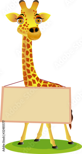 giraffe carton and blank sign