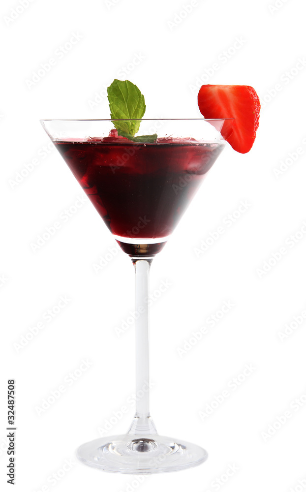 Alcoholic drink with strawberries Alcoholic drink with strawberries