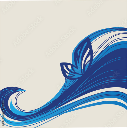 vector natural background with image of decorative butterfly