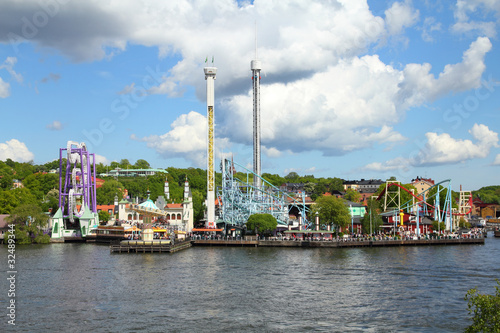 Theme park on Djurgarden island in Stockholm, Sweden