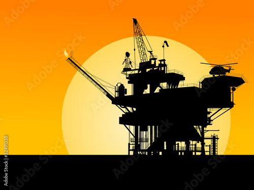 Oil platform silhouette